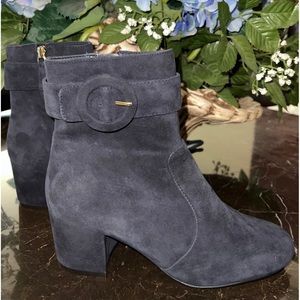 Nine West black suede leather booties size 7